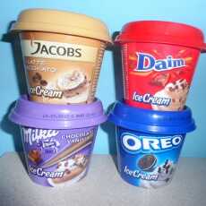 Przepis na R&R Ice Cream, lody w kubkach - Daim, Jacobs, Milka i Oreo