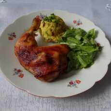 Przepis na Pieczone udka z kurczaka z kaszą jaglaną