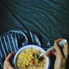 Przepis na Kukurydziana zupa z masłem orzechowym