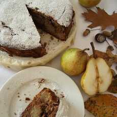 Przepis na Ciasto kakaowe z gruszkami, czekoladą i płatkami owsianymi