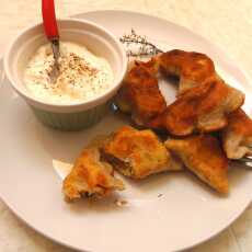 Przepis na Pierogi z gotowanym kurczakiem i fetą/Dumplings with cooked chicken and feta