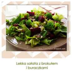 Przepis na Lekka sałata z brokułem i buraczkami