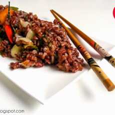 Przepis na Czerwony ryż z papają i kapustą Pak Choi