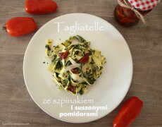 Przepis na Tagliatelle ze szpinakiem i suszonymi pomidorami