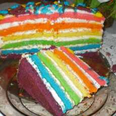 Przepis na Tort tęczowy Rainbow cake,urodziny mamy i bukiecik z lizaków 