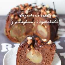 Przepis na Ciasto z orzechami laskowymi, gruszkami i czekoladą!