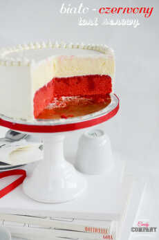 Przepis na Biało czerwony tort serowy na 11 listopada