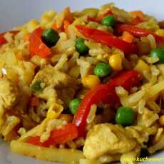 Przepis na Kurczak z warzywami i ryżem curry