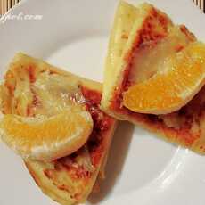 Przepis na Cytrynowe naleśniki z twarożkiem, kremem cytrynowy i pomarańczą / Lemon pancakes with cottage cheese, lemon cream and orange