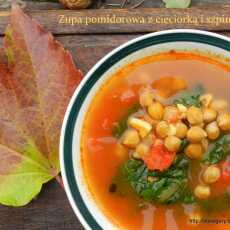 Przepis na Zupa pomidorowa z cieciorką i szpinakiem