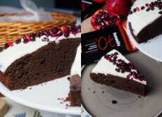 Przepis na Ciasto mocno czekoladowe z mascarpone i granatem