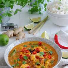 Przepis na Czerwone curry po tajsku z krewetkami i dynią