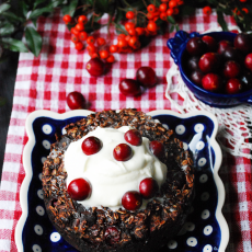 Przepis na Owsiany fondant z żurawiną