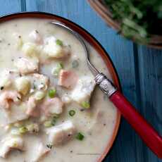 Przepis na Zupa rybna z krewetkami, porem i ziemniakami 