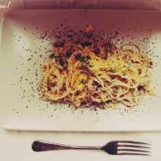 Przepis na Spaghetti z boczkiem i pieczarkami!