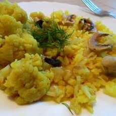 Przepis na Kalfior i ryż w żółtej odsłonie