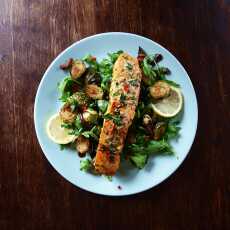 Przepis na Salmon&Brussels Sprouts Salad | Losos&Salatka z Brukselka