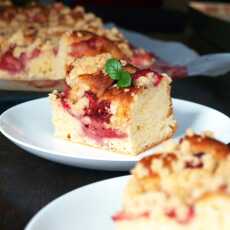 Przepis na Classic crumble cake with strawberries | Placek drozdzowy z truskawkami i kruszonka