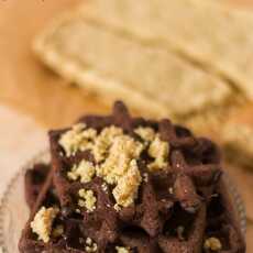 Przepis na Kakaowe gofry gryczane z chałwą na rozpustne sniadanie