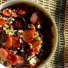 Przepis na Trzykolorowa quinoa z trzykolorową marchewką na słodko ;)