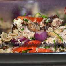 Przepis na Grillowane warzywa z makrelą i makaronem
