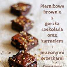 Przepis na Piernikowe brownie z karmelem i orzechami