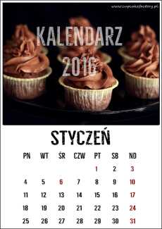 Przepis na Kalendarz na 2016 rok do wydruku