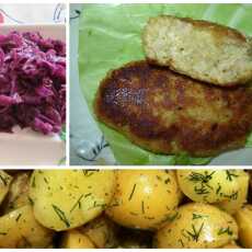 Przepis na Niedzielny obiad: mielone z ziemniakami i czerwoną kapustą smażoną