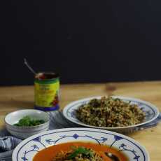 Przepis na Marokańska Zupa z Cieciorki z Pomarańczowo-Migdałową Komosą / Moroccan Chickpea Soup with Orange Almond Quinoa