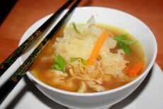 Przepis na Chińska zupa Funghi ze strzępielem