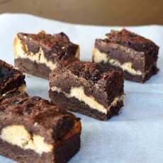 Przepis na Peanut Butter&Dark Chocolate Brownies | Brownies: Gorzka Czekolada&Maslo Orzechowe