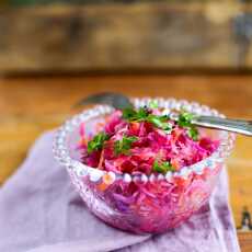 Przepis na SURÓWKA Z KISZONEJ I CZERWONEJ KAPUSTY - SAUERKRAUT AND RED CABBAGE SALAD