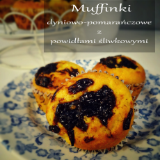 Przepis na Muffinki dyniowo-pomarańczowe z powidłami śliwkowymi