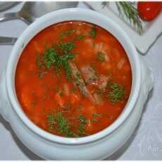 Przepis na Sycąca zupa pomidorowa z ryżem i wołowiną