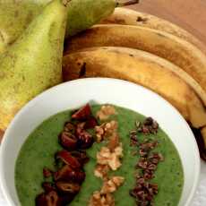 Przepis na Smoothie bowl szpinak banan rukola gruszka / Smoothie bowl banana spinach arugula pear