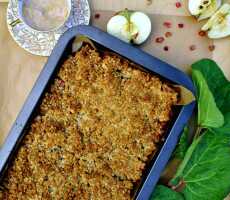 Przepis na Apple-rhubarb crumble