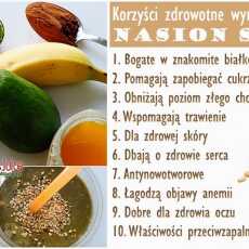 Przepis na Kakao + awokado + banan + młoda pszenica + mleko sojowe waniliowe + miód + sezam