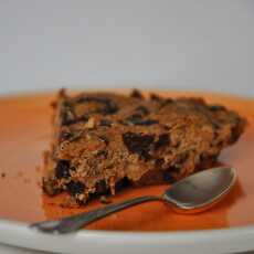 Przepis na Gryczane kruche ciasto z czekoladą i orzechami (Chocolate chip cookie cake)