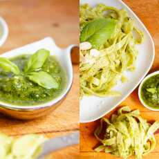 Przepis na Tagiatelle z domowym, migdałowym pesto (w wersji tradycyjnej i wegańskiej!).