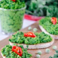 Przepis na Zielona pasta kanapkowa z jarmużem i zielonym groszkiem / Green pea and kale sandwich spread 