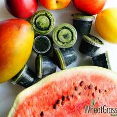 Przepis na Arbuz + mango + nektarynki + cytryna + soki z trawy