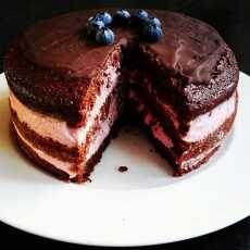Przepis na Zdrowy tort czekoladowo-malinowy, bez mąki pszennej, masła 