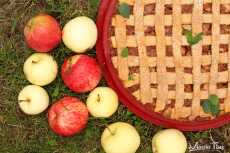 Przepis na Szarlotka z jabłkami i rabarbarem