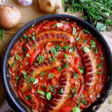 Przepis na Kiełbaski w sosie paprykowym / Sausages in Red Bell Pepper Sauce