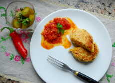 Przepis na Kotlety z czerwonej soczewicy i dyni z pikantnym sosem pomidorowym