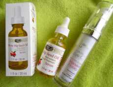 Przepis na Ulubieńcy kosmetyczni część 1 Dermapeutics Rose Hip Seed Oil Anti-oxidant Facial Treatment Serum, Lanocreme Extra Firming Eye Gel