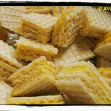 Przepis na Andruty z żółtą masą - Yellow Wafers Recipe - Wafer con crema gialla