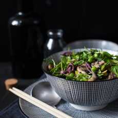 Przepis na SMAŻONE WARZYWA Z CZARNYM RYŻOWYM MAKARONEM - VEG STIR FRY WITH BLACK RICE NOODLES