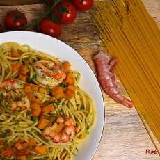 Przepis na Spaghetti z dynią i krewetkami