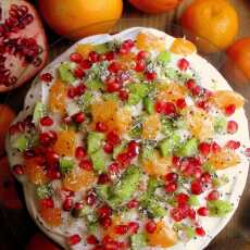 Przepis na Świąteczne ciasto z kremem i owocami / Christmas Muffin Cake with Fruits and Frosting